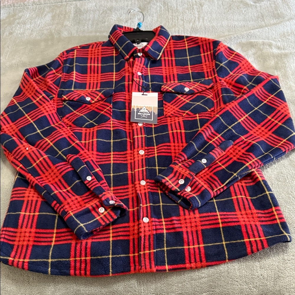Stylish Red and Blue Plaid Button-Down Shirt